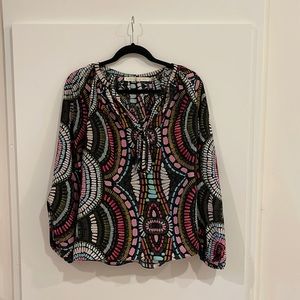 Marie Oliver Long Sleeve Colorful Blouse